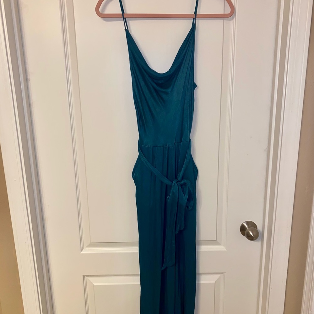 Green Cowl Neck Jumpsuit